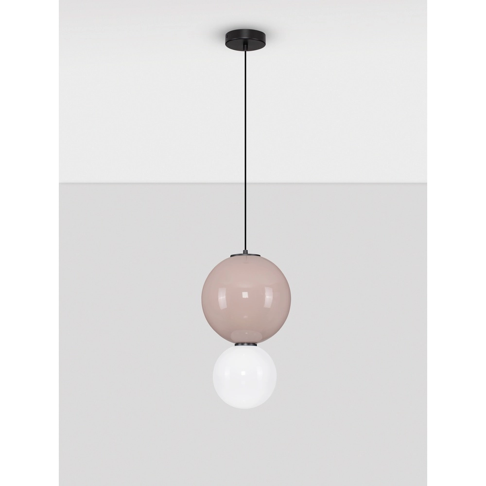 Pendelleuchte Noesis Ø 25cm mokkabraun mit weiß Lyora 5212017483638