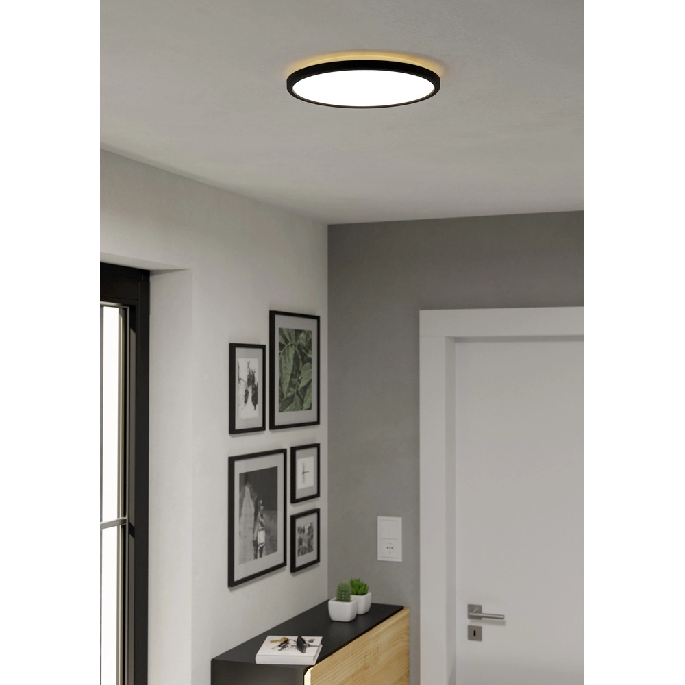 Deckenlampe im Badezimmer Rovito Zigbee – schwarz – Ø 30 cm Eglo 9008606329847