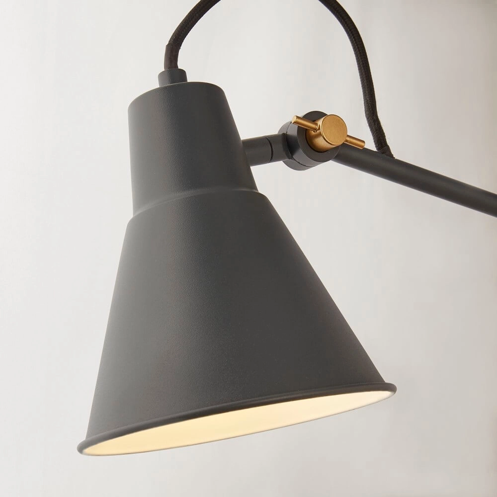 Ausklappbare Wandleuchte Swing Arm Anthrazit Searchlight 5053423206332