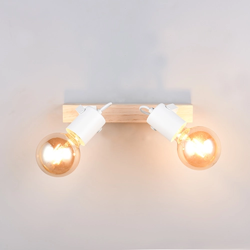 Doppeldeckenlampe Lynar Weiß mit Holz Trio 4017807670745