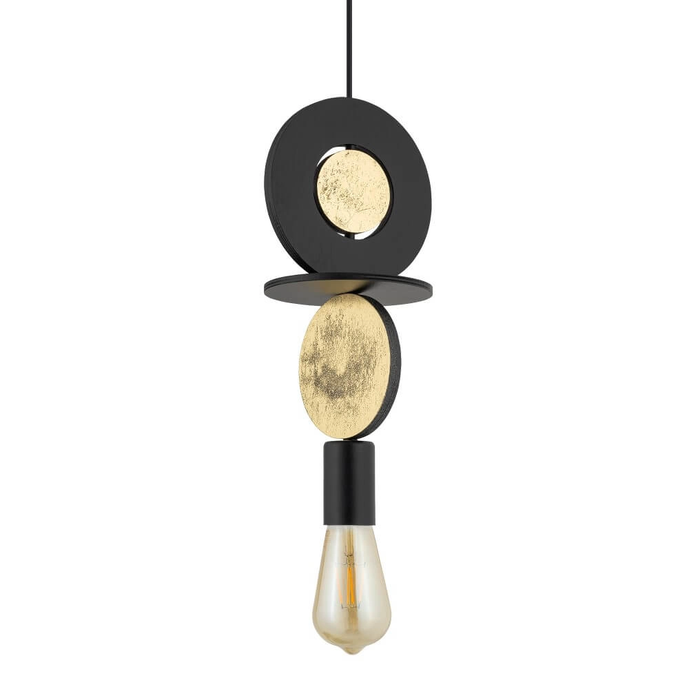 Design-Pendelleuchte Drops Wood E 1-flammig schwarz Lyora 5903139111775