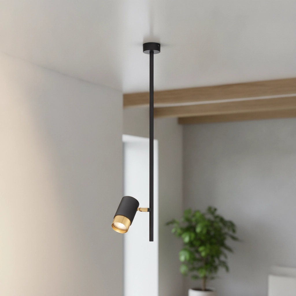 Deckenlampe Pongo Single schwarz mit gold