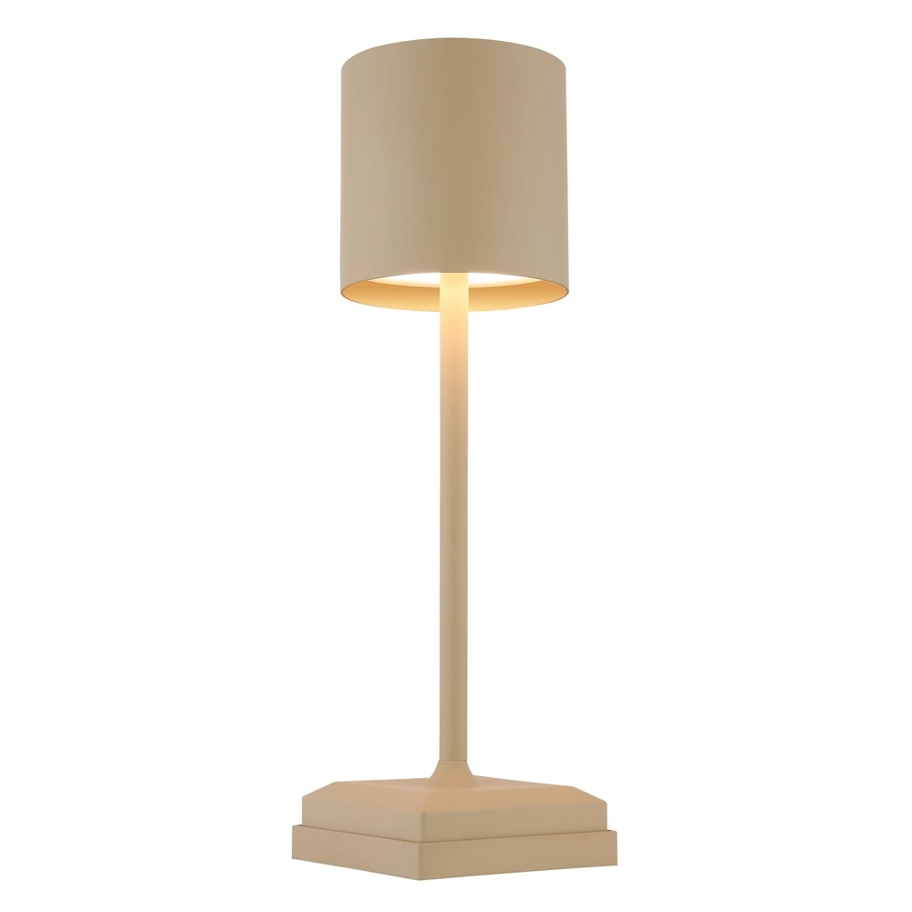 Moderne Tischleuchte Dixon Sand Braun Wiederaufladbar Globo 9007371531394
