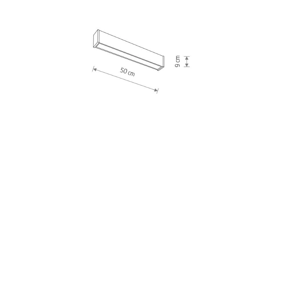 Schlanke Deckenleuchte Outline S schwarz 50cm Lyora 5903139113601