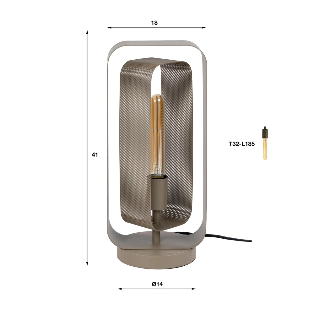 Einzigartige Tischlampe Mesh Sandbraun Lyora 8716803515123
