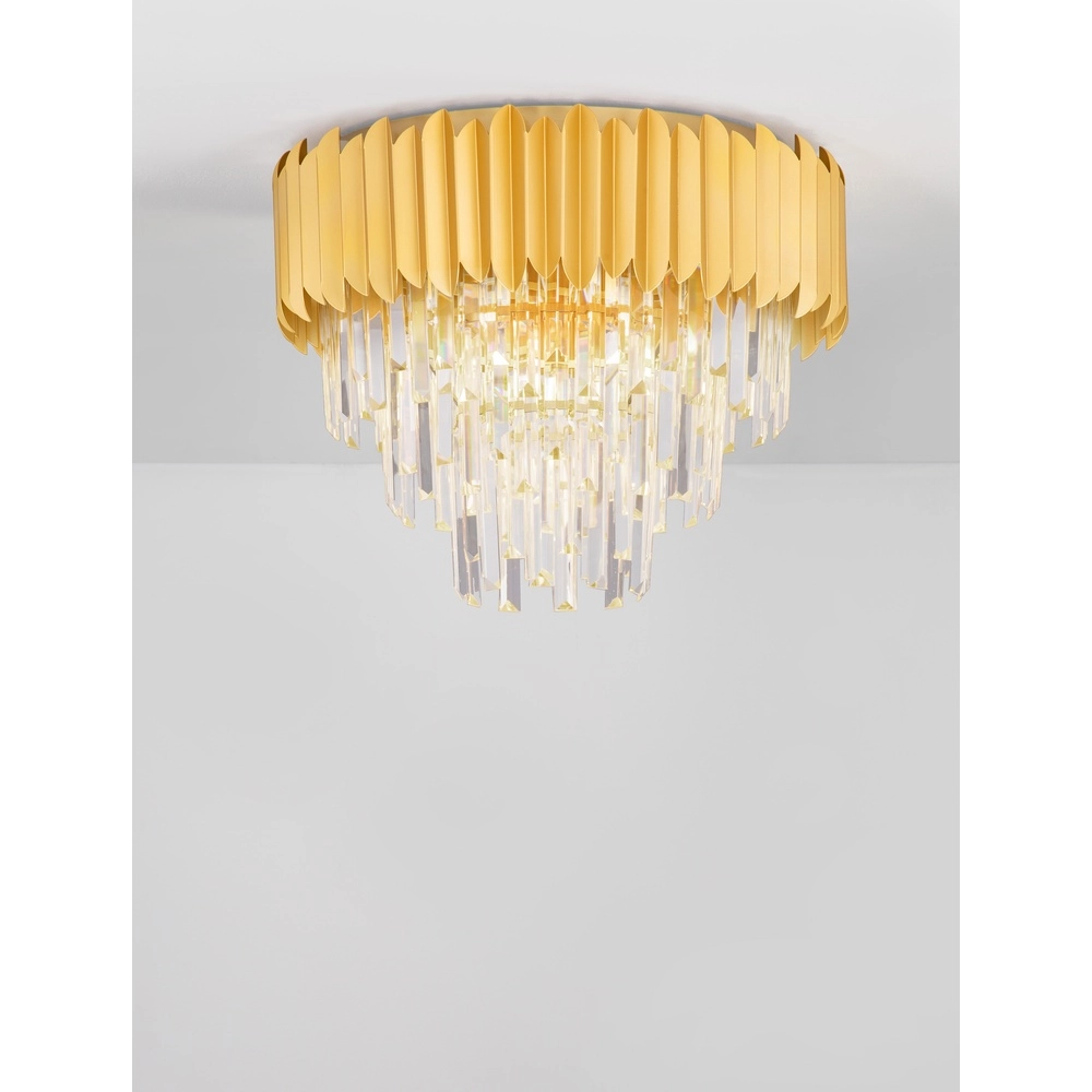 Deckenlampe Magnolia Gold und Kristall Ø 50cm Lyora 5212017434944