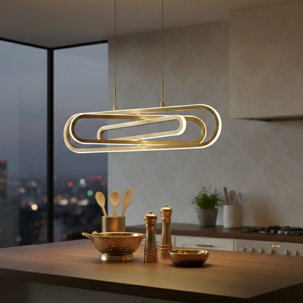Design-Pendelleuchte Arte Goldenes Oval