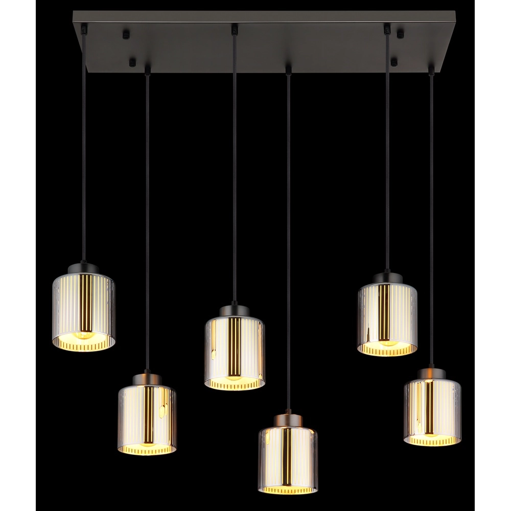 Design-Pendellampe Felicia Gunmetal 6-Lighter Globo 9007371528967