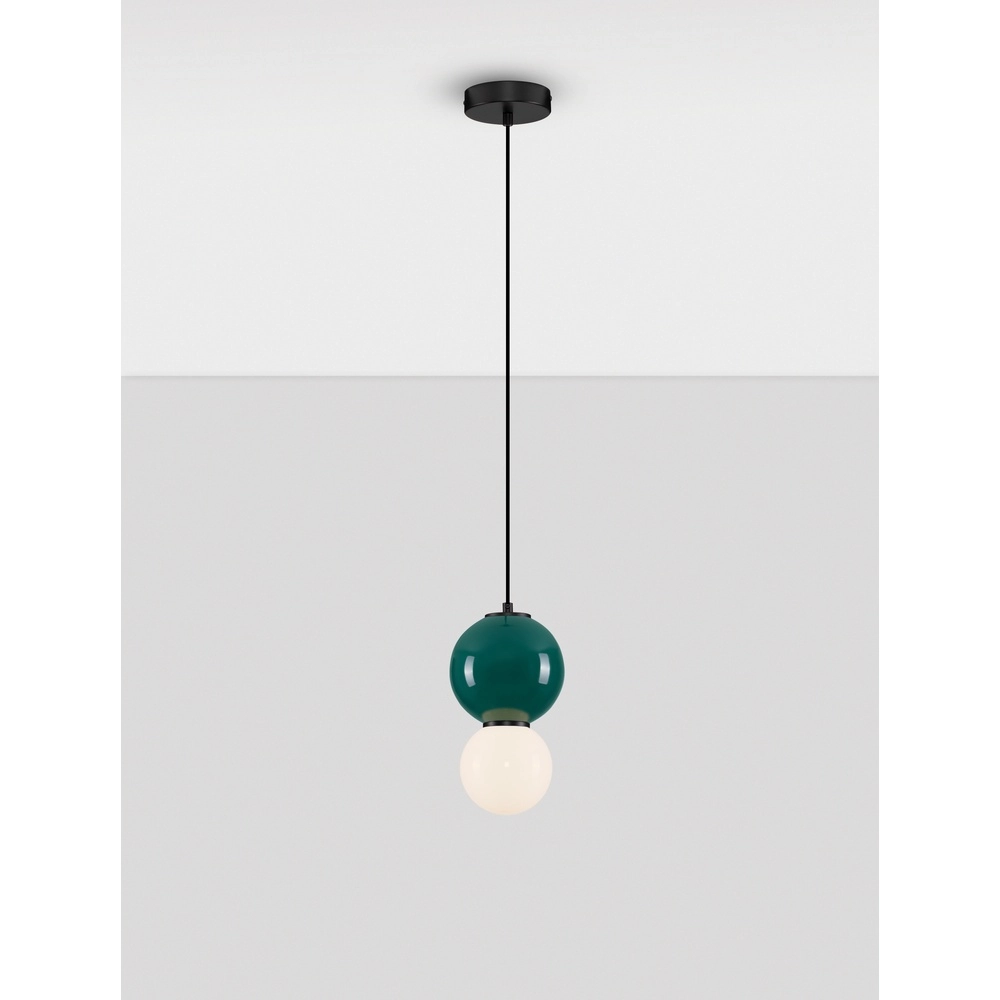 Pendelleuchte Noesis Ø 15cm grün mit weiß Lyora 5212017483720