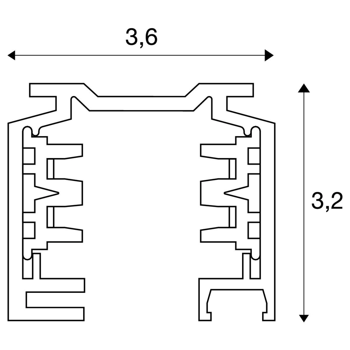 1 Meter 3-Fase Rail schwarz SLV 4024163122399
