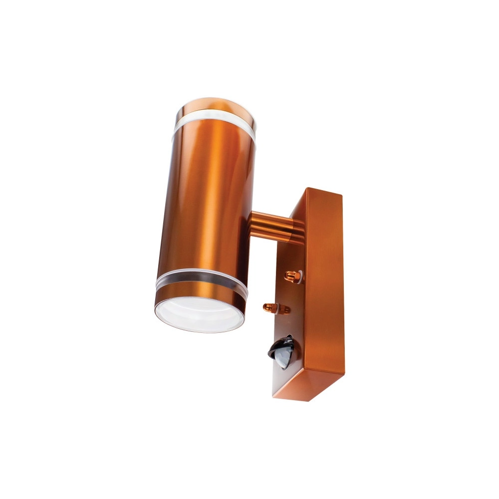 Doppelwand-Scheinwerfer mit Sensor Opden Rotes Kupfer – 2x GU10 Lyora 5055788285687