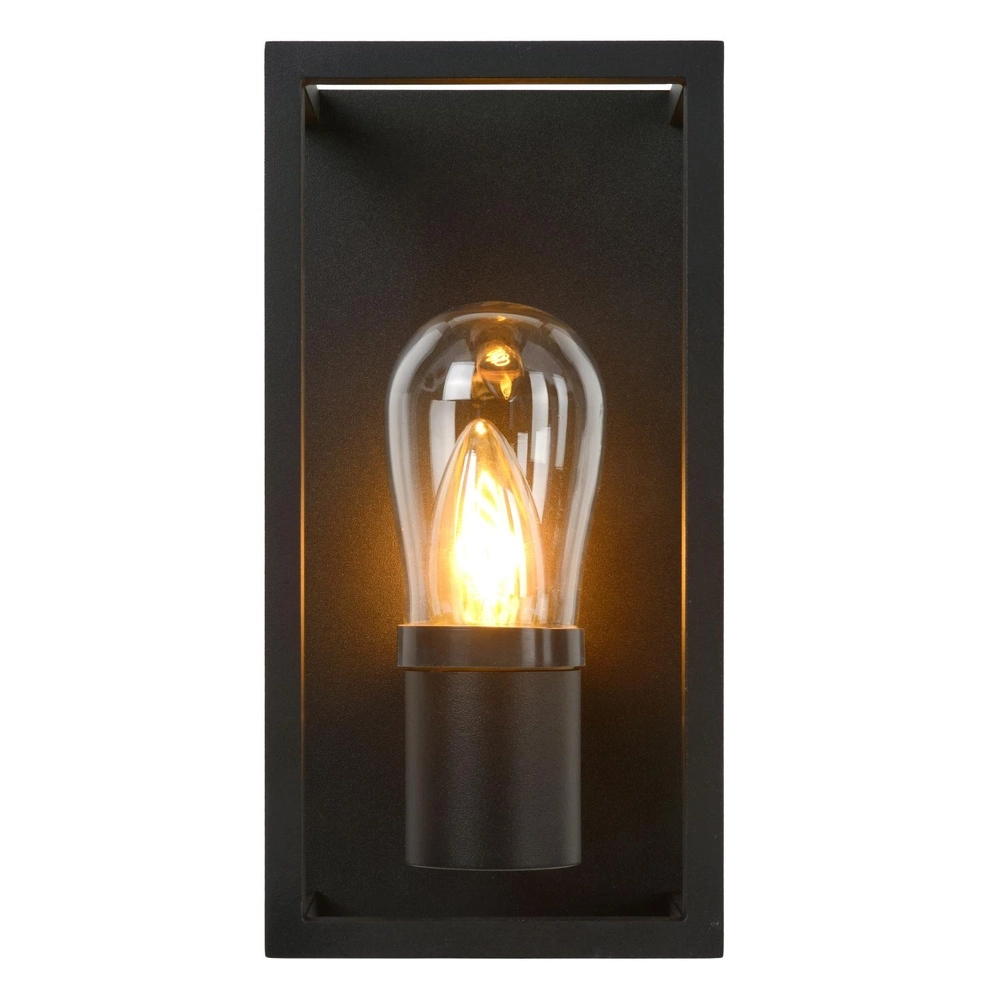 Schwarze Wandlampe Carlyn Einzelbadezimmer IP54 Lucide 5411212271723