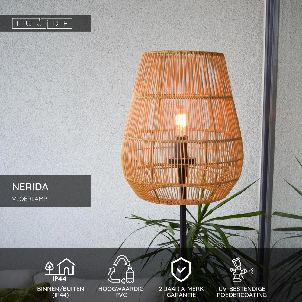 Stehlampe Nerida Rattan IP44 - Ø 35cm Lucide 5411212031914