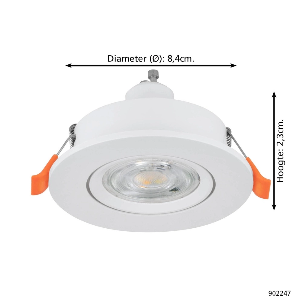 Einbaustrahler Barranco weiß Ø 8,4cm IP44 - 4000K Eglo 9008606359271