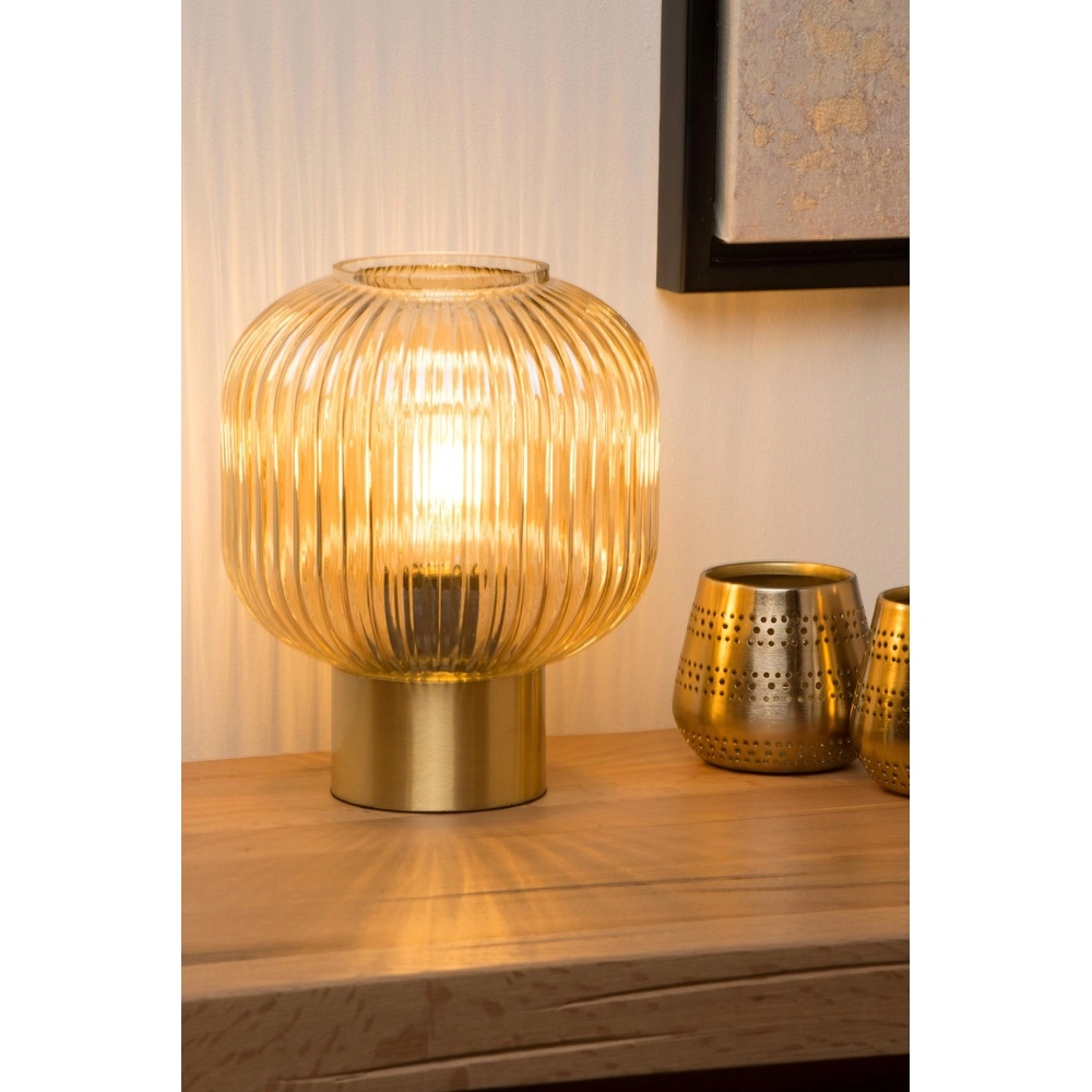 Tischlampe Maloto Ø 20 cm Bernstein Lucide 5411212451255