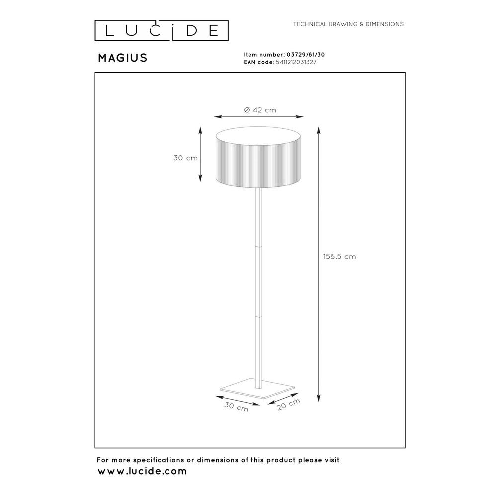 Stehlampe Magius Rattan Lucide 5411212031327