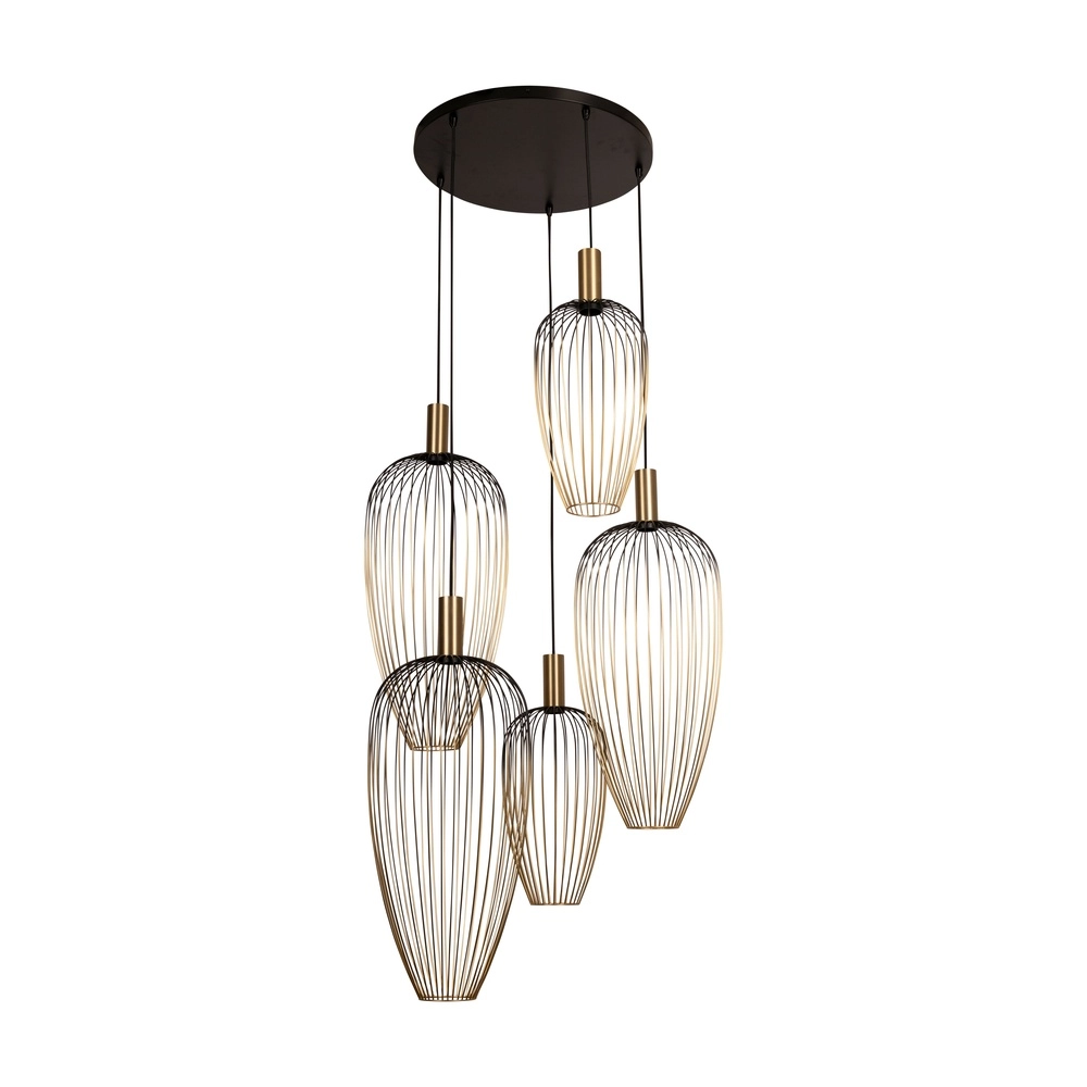 5-Licht-Drahtlampe Aurelie Gold Lucide Vibes 5411212212306