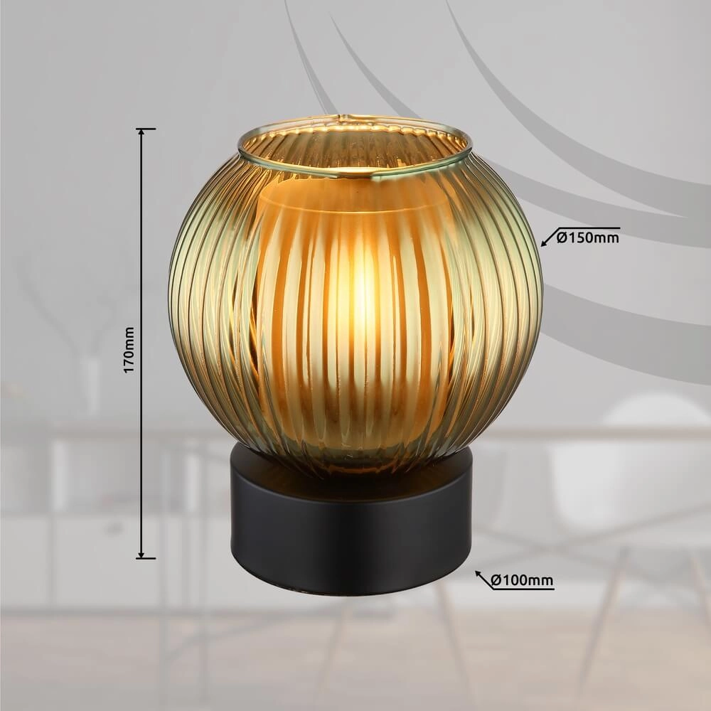 Tischlampe Zumba grünes Glas Ø 15cm Globo 9007371459001