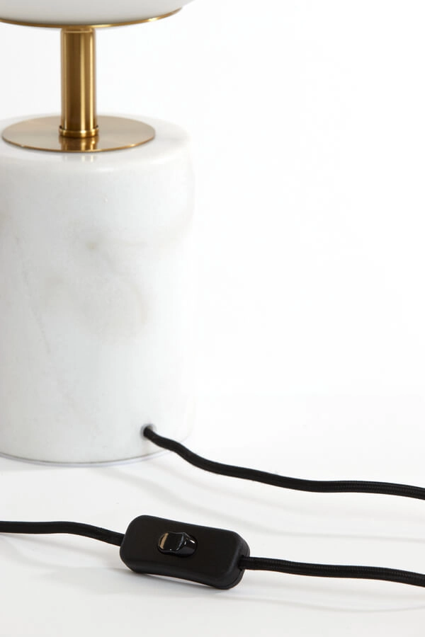 Design-Tischleuchte Medina weiß mit gold 47cm Light & Living 8717807650902