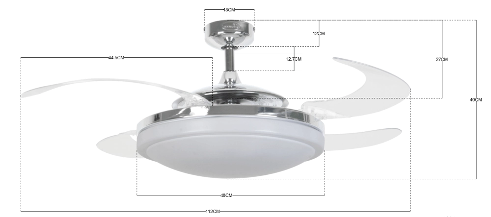 Deckenventilator aus Chrom Fanway Evo 2 Ø 122cm Beacon 9333509085843