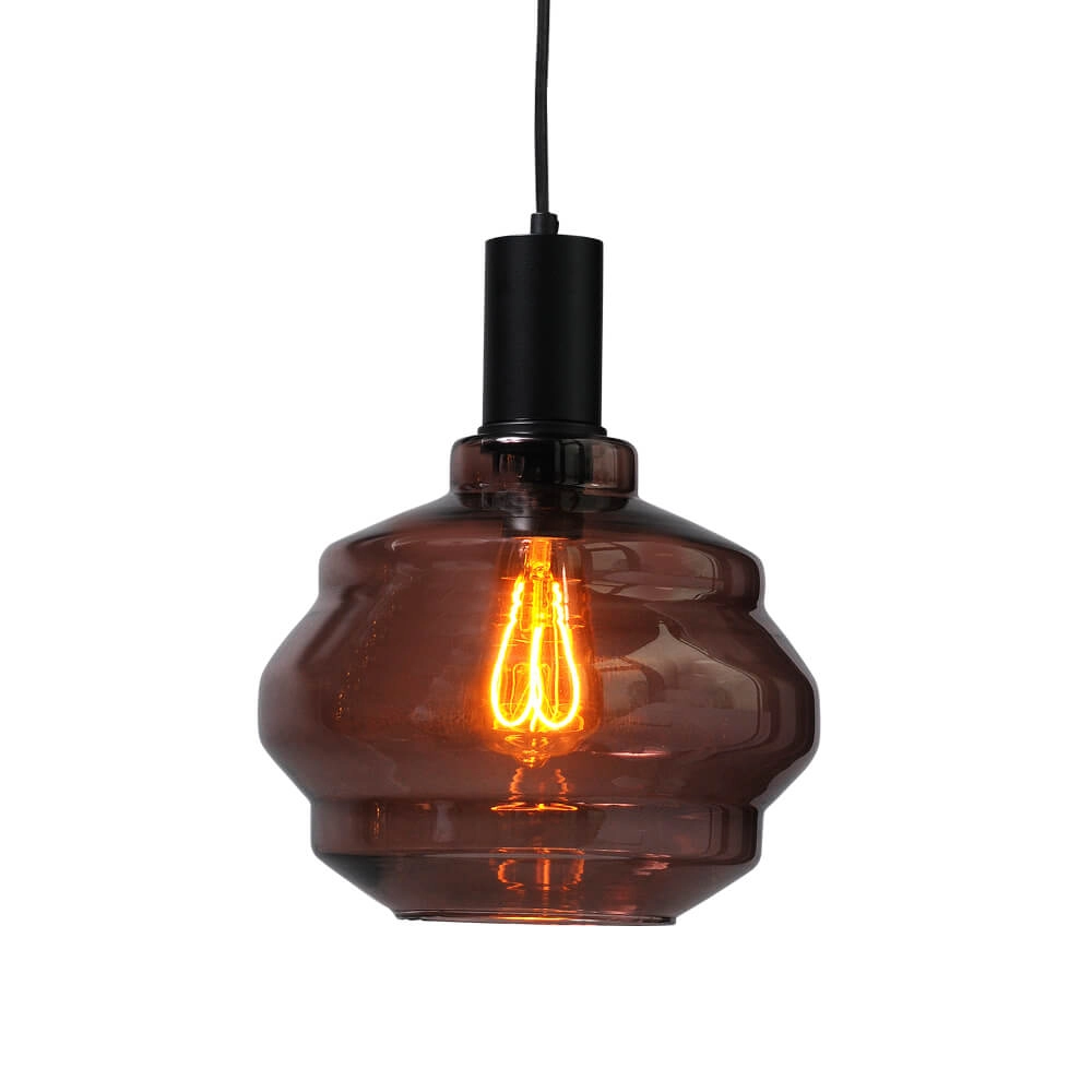 3-flammige Hängelampe - schwarz - Porto mit kugelroten Gläsern - Ø 24cm Masterlight 8718121269474