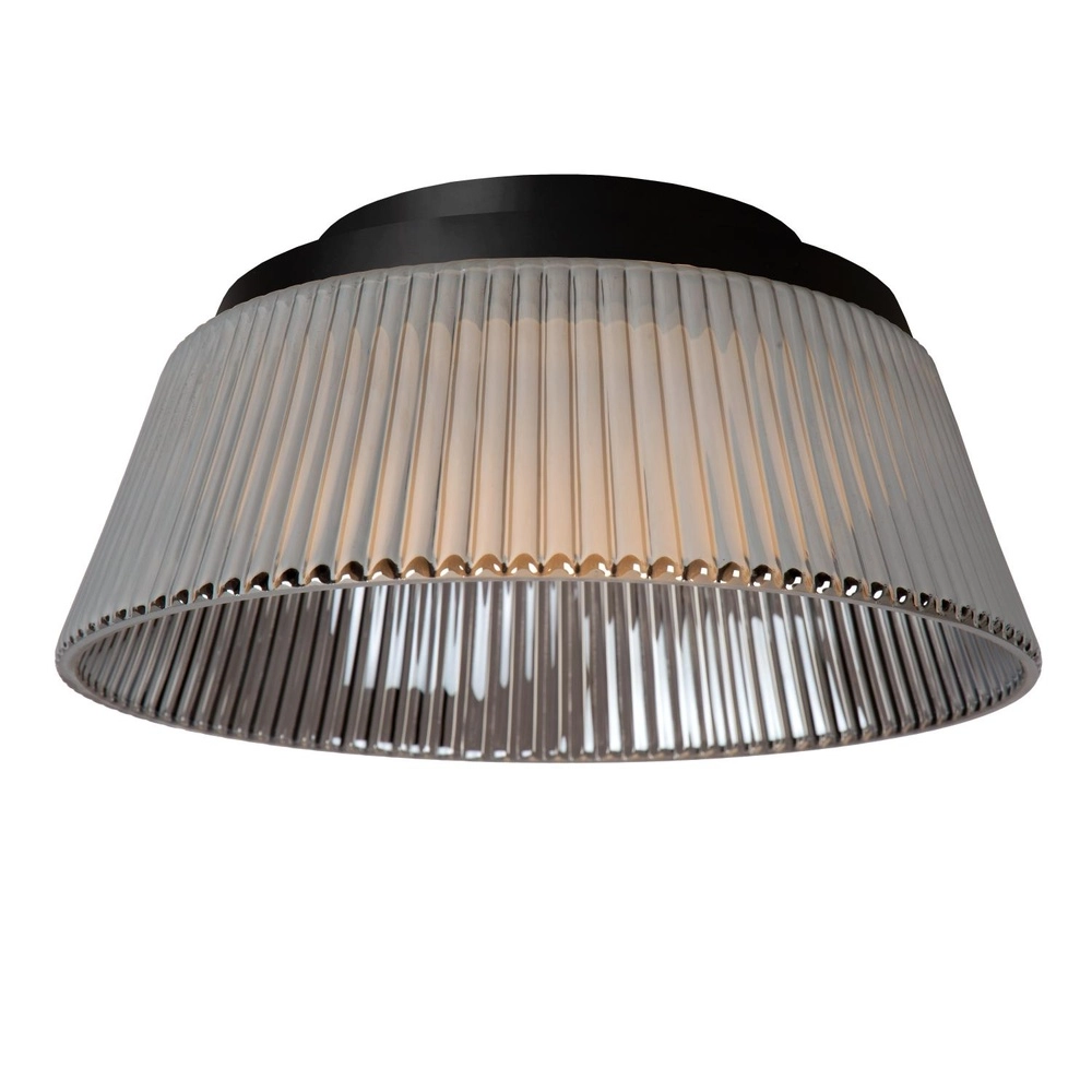 Deckenlampe Vixi Schwarz mit Rauchglas Lucide 5411212251077