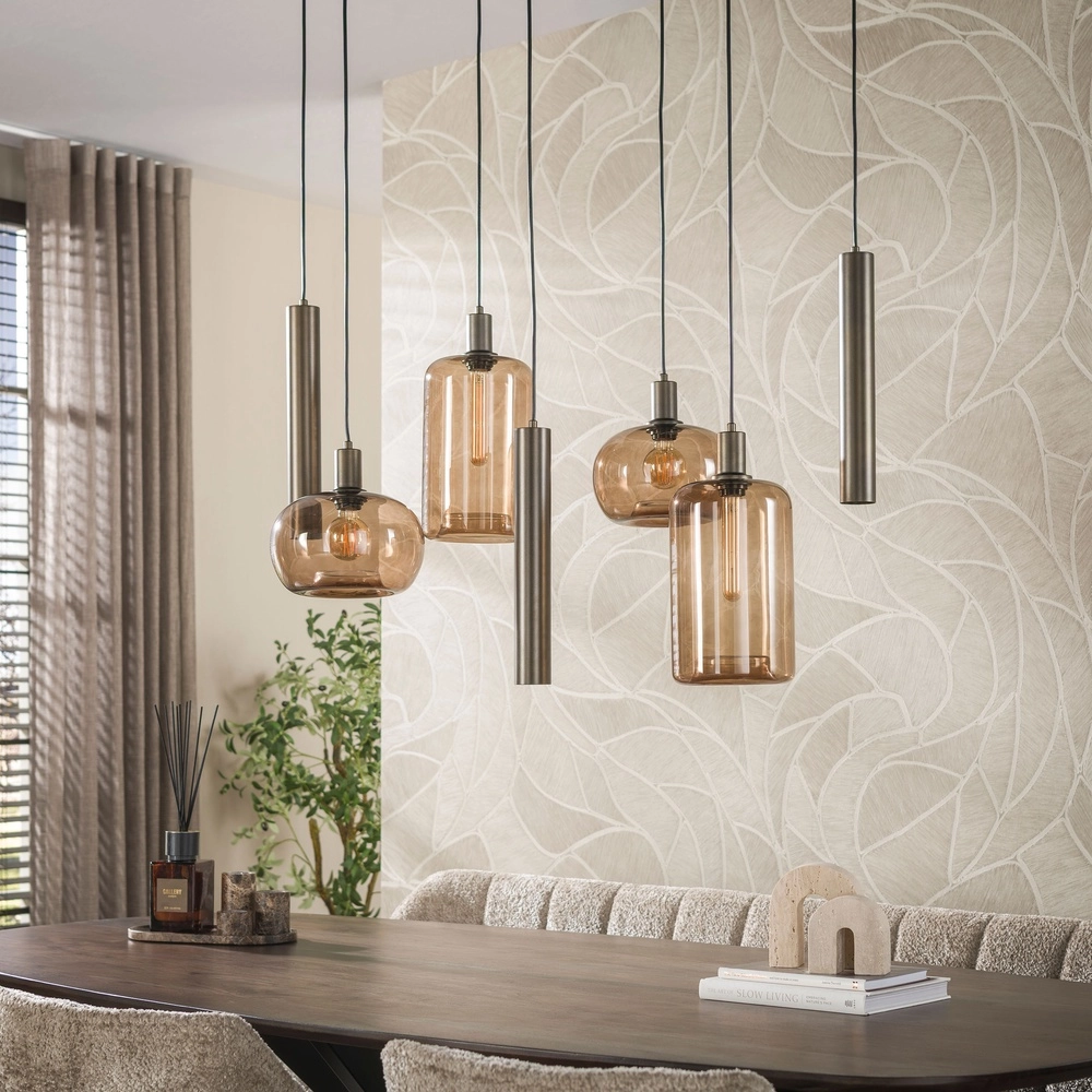 Moderne Pendellampe Serene 7-helles Sienabraun Lyora 8716803514812