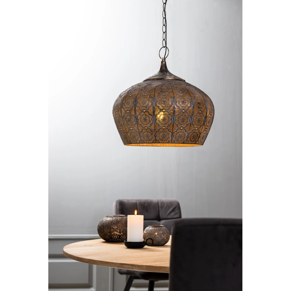 Pendellampe Emine Ø 43,5 cm braun Light & Living 8717807195342