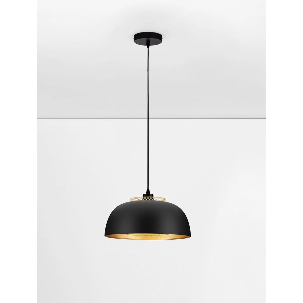 Pendelleuchte Sqube schwarz mit gold