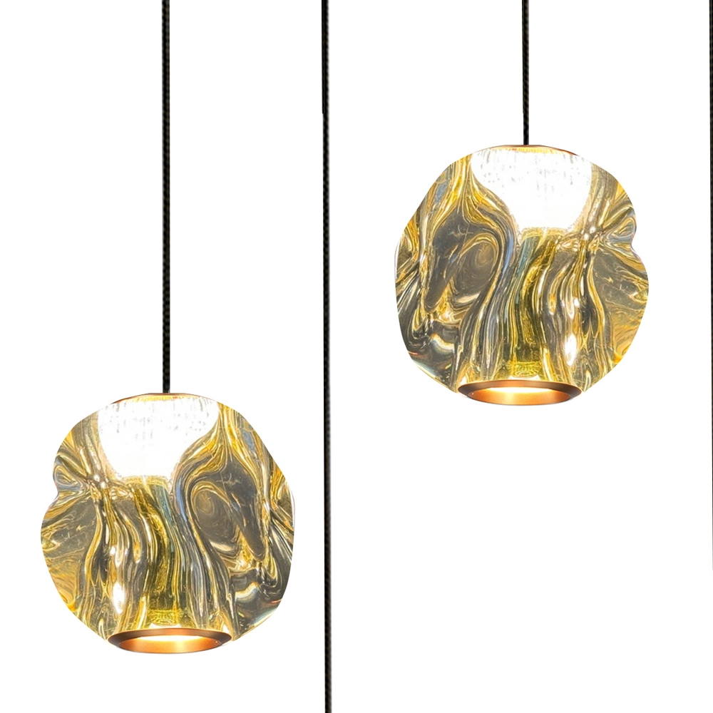 Pendelleuchte Melina 12-flammig schwarz mit Braunglas Highlight 8718379050497