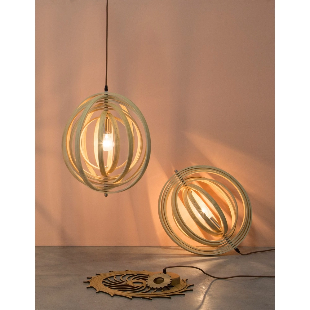 Moderne Pendelleuchte Asco Holz Ø 43cm Lyora 5212017424945