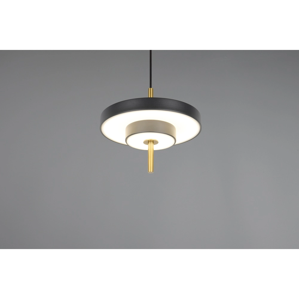 Design-Pendelleuchte Keaton schwarz mit gold Ø 20cm Trio 4017807653304