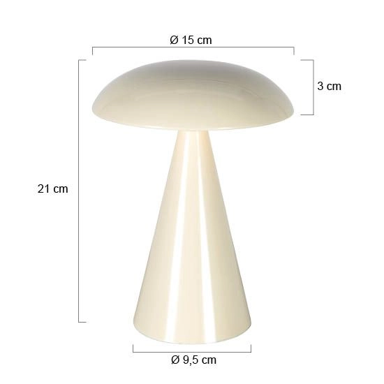 Wiederaufladbare Tischlampe Mush Sahne Steinhauer 8712746188776