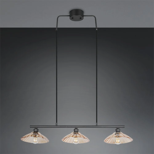 Klassische Pendellampe Eluna 3-Licht Schwarz Trio 4017807682502