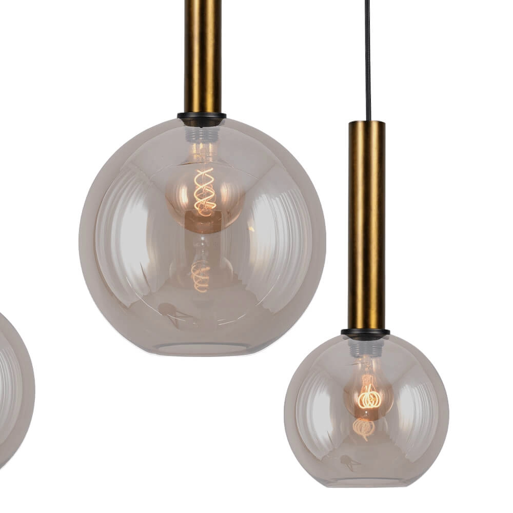 Hängelampe Bella 2 Antikes Messing mit Goldglas Masterlight 8718121339054