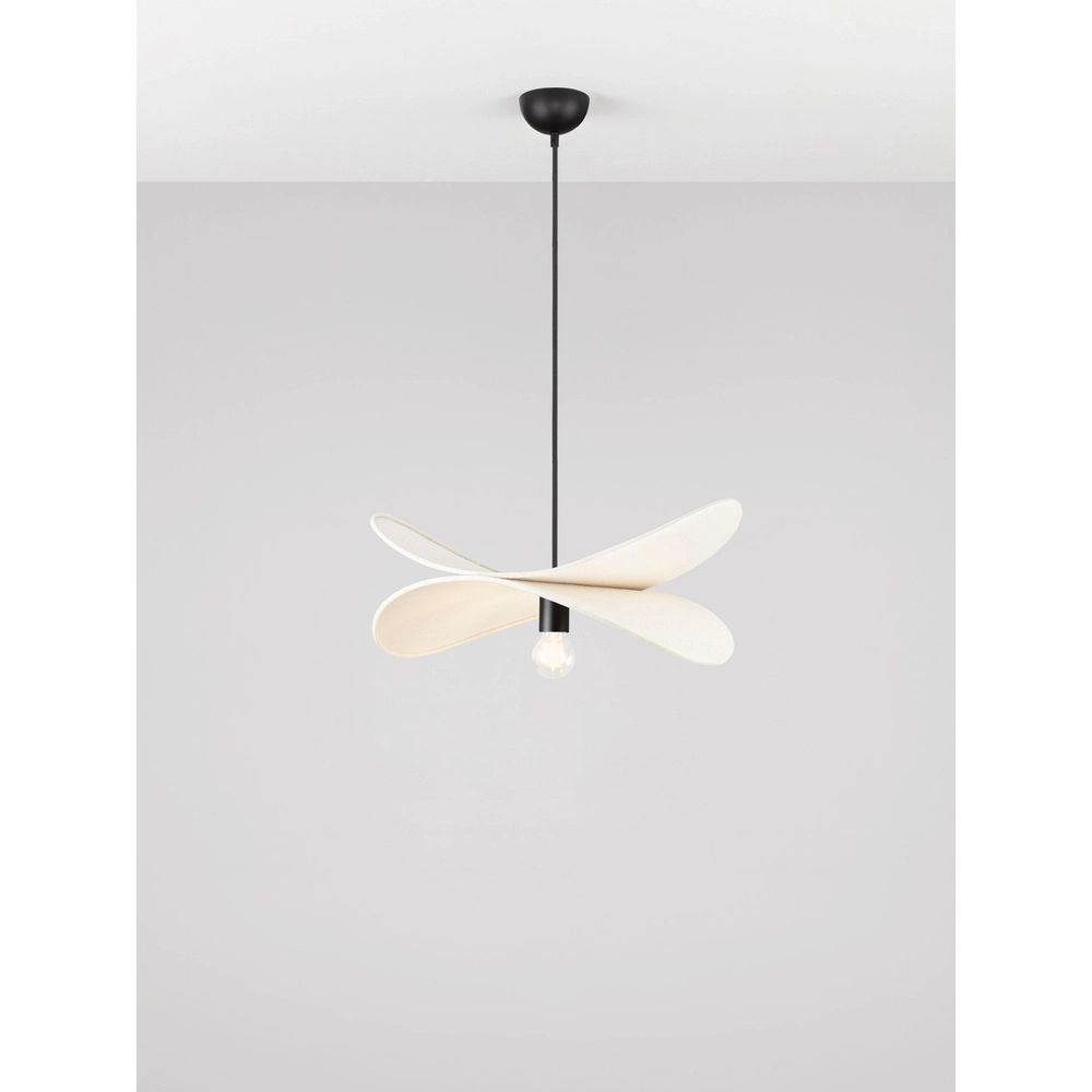 Moderne Pendellampe Luve Schwarz mit Beige Lyora 5212017493729