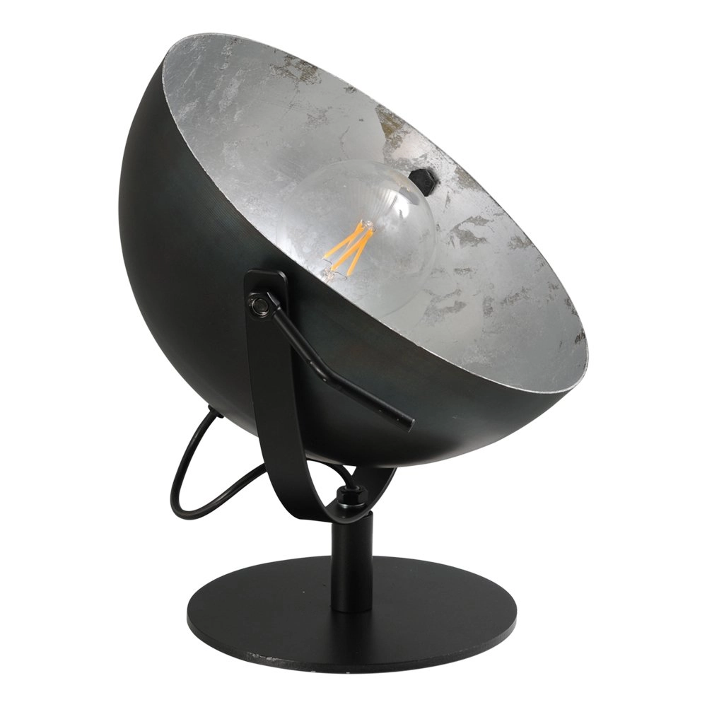 Tischlampe Industria Uplighter 30 cm schwarz mit altem silber