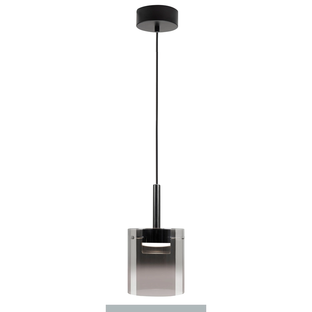 Pendelleuchte Salerno schwarz mit Rauchglas