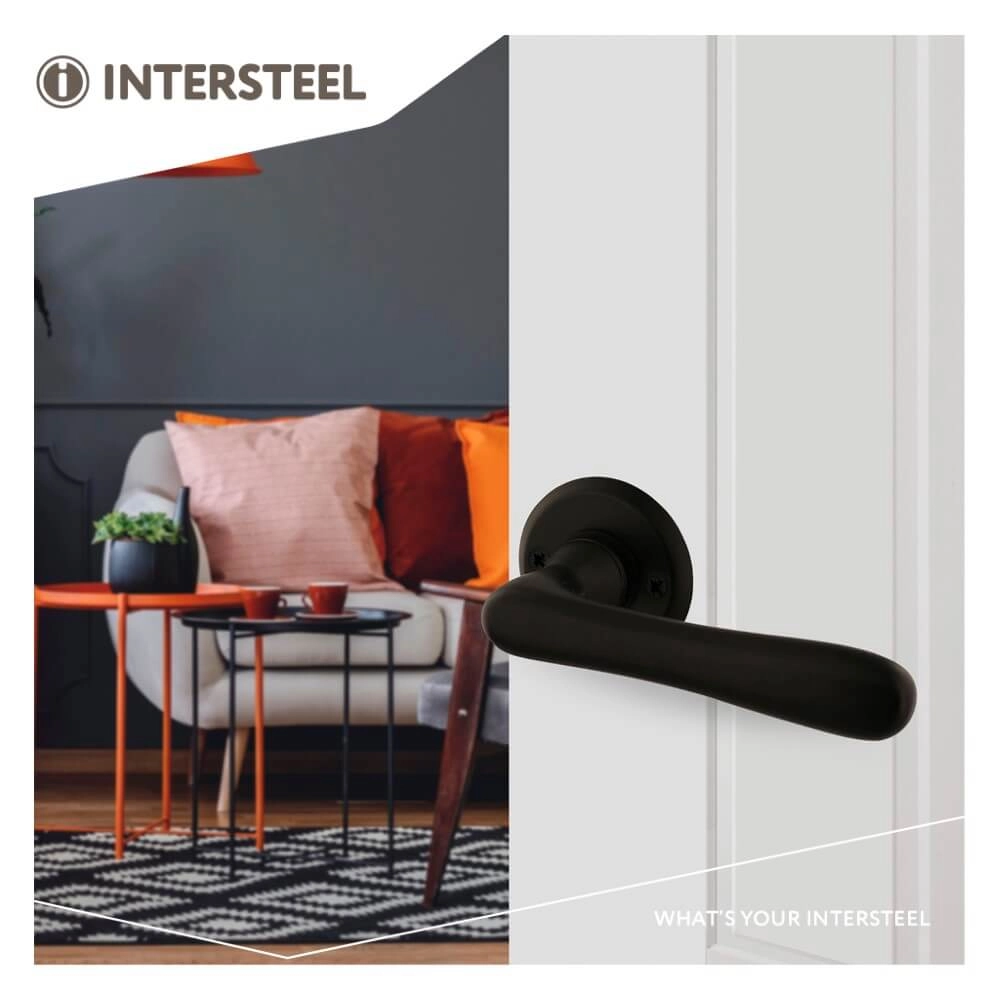 Türklinke Trento Runde Rosette schwarz Intersteel 8714186556672