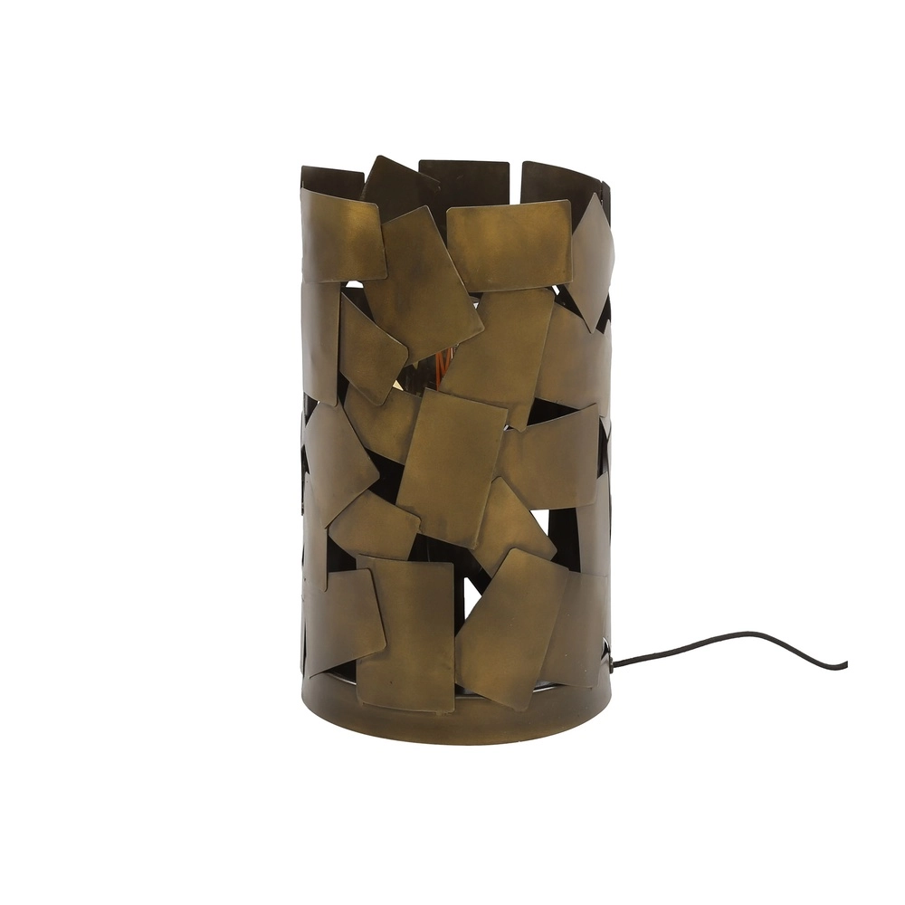 Antike bronzene Tischlampe Patch Ø 23cm - 1x E27 Lyora 8716803511484