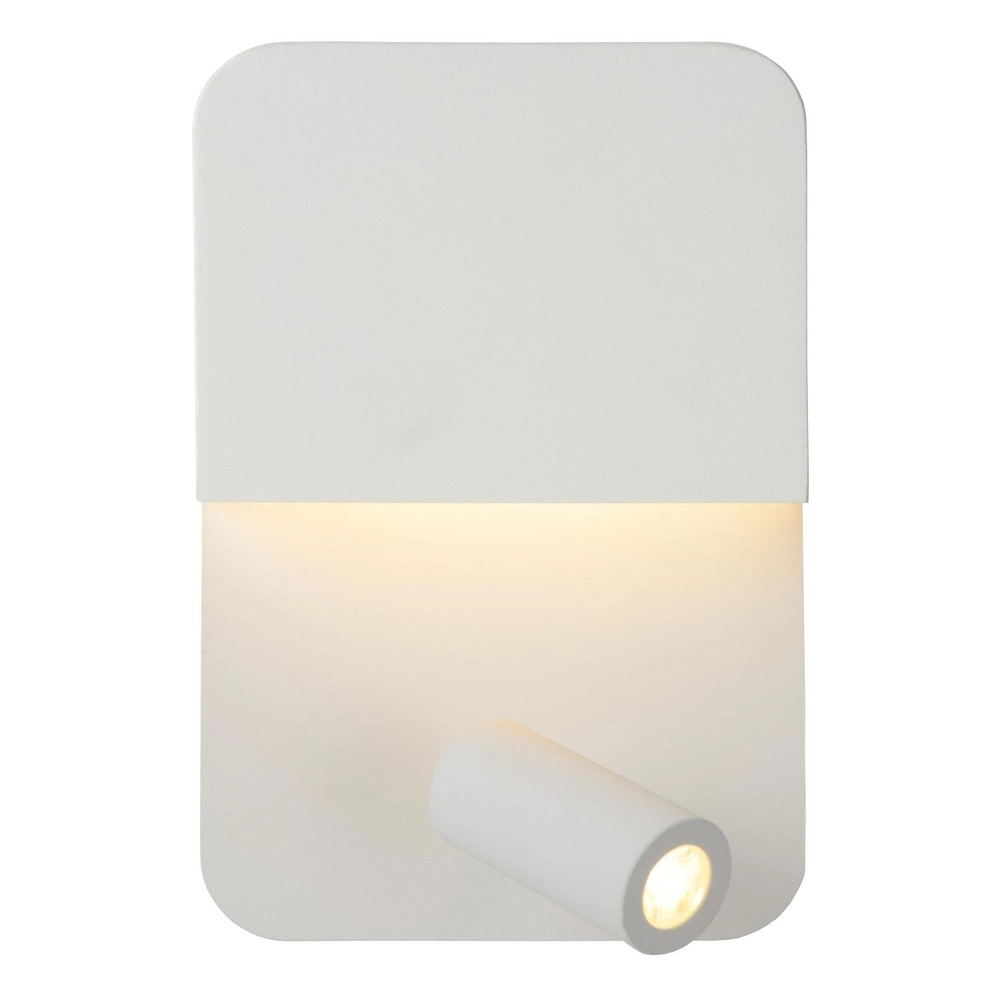 Nachttischlampe Boxer Weiß mit USB-Ladepunkt Lucide 5411212791542