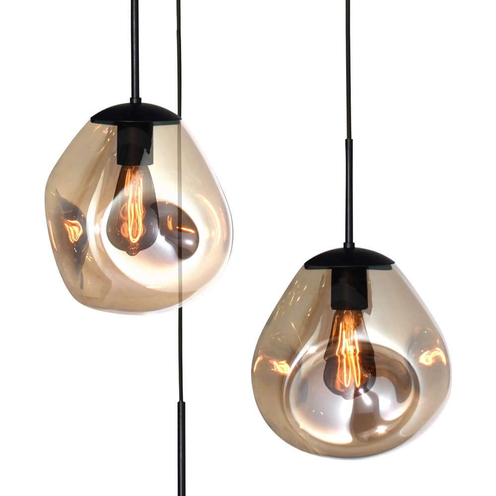 Pendelleuchte Lava 3x Goldglas Ø 24cm Masterlight 8718121286440