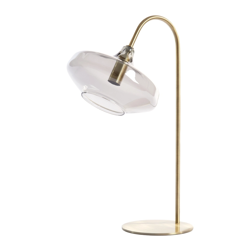 Glas-Schreibtischlampe Solna Messingmatte