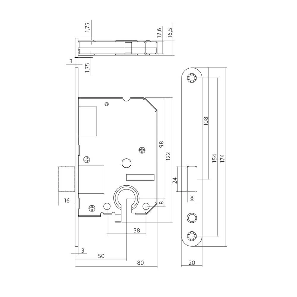Zylinder des Schlosskastens Domus ohne Hocker schwarz Intersteel 8714186463130