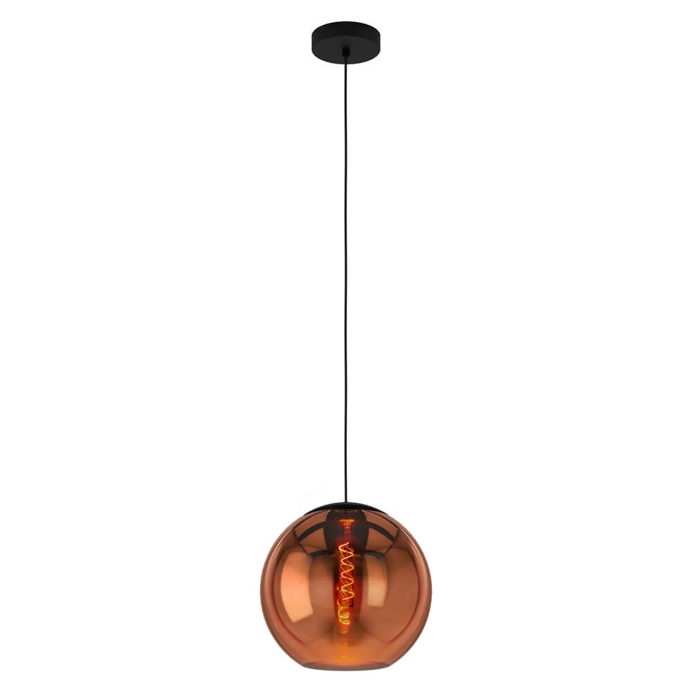 Hängelampe mit rotem Kupferglas Cordoba Ø 30cm Stars of Light 9008606221431