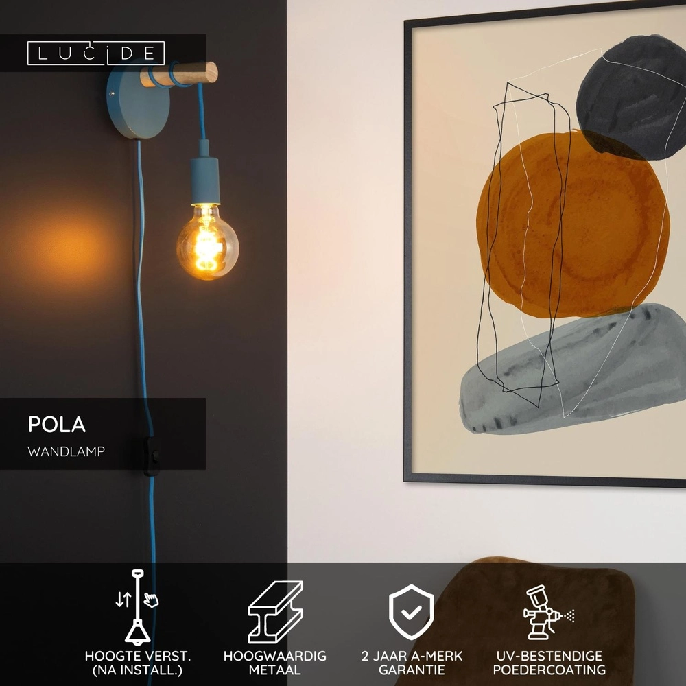 Wandlampe Pola Blau Lucide 5411212082930