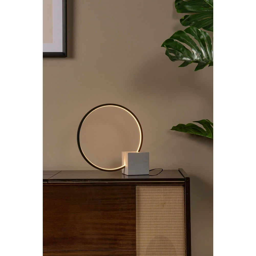 Schwarze Tischlampe Cirkelis rund Ø 32 cm Lucide 5411212051677