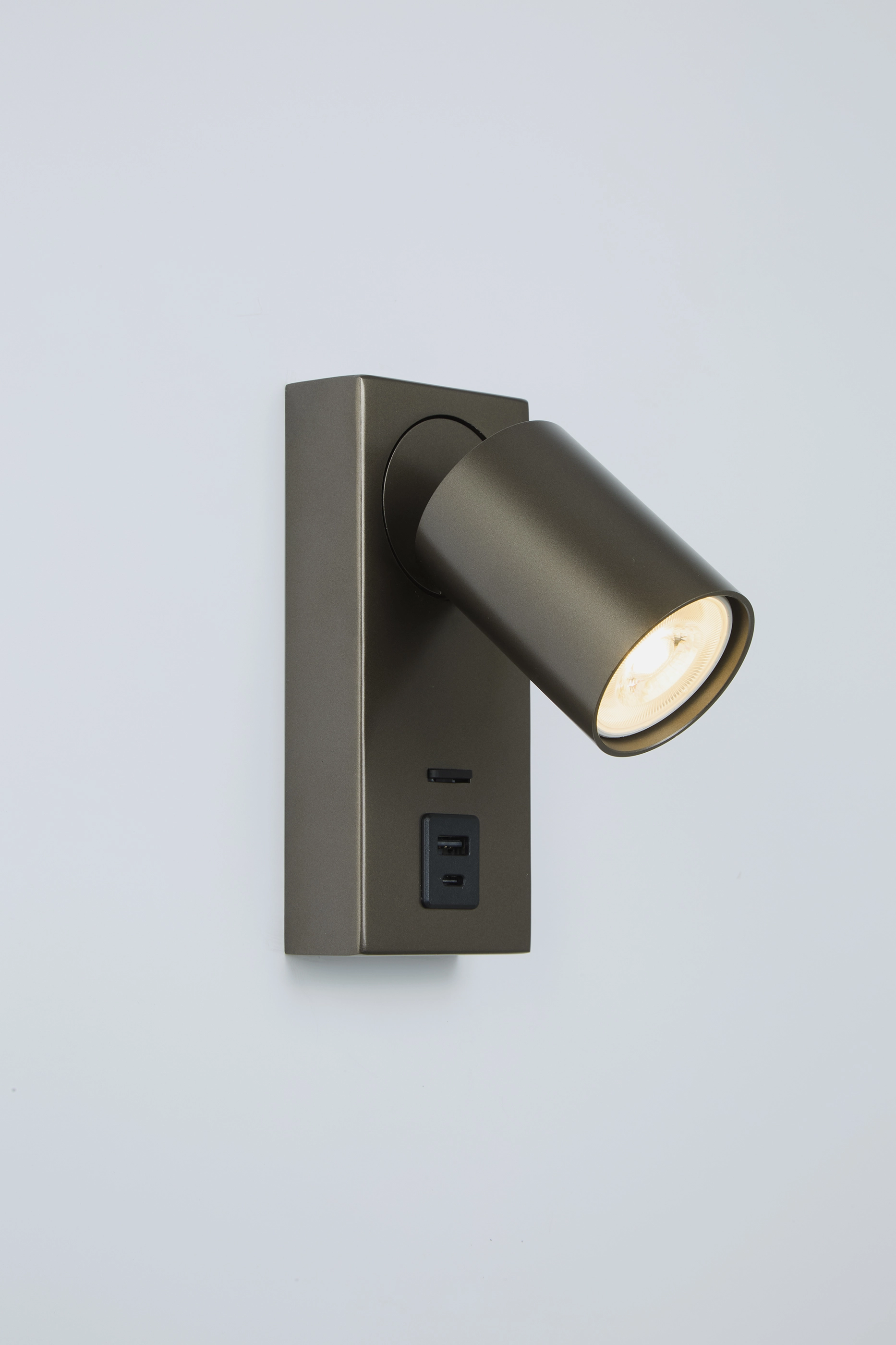 Nachttischlampe Moon 1 Bronze mit USB