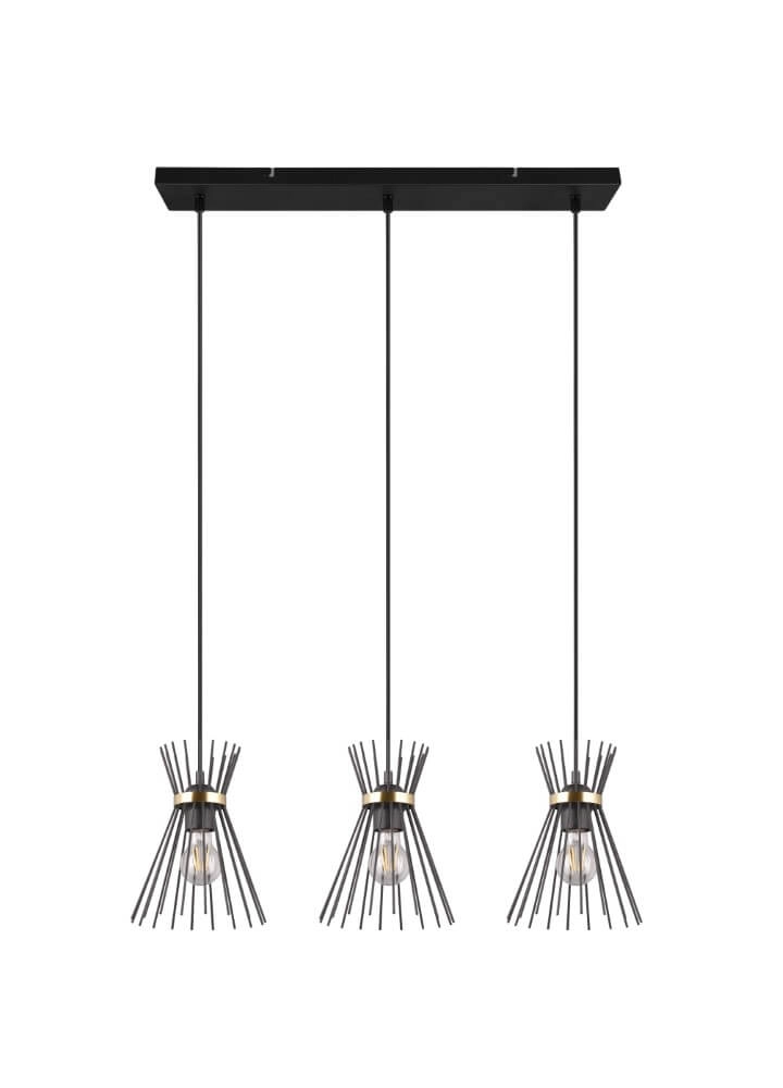 Pendelleuchte Rod Design schwarz 3-flammig