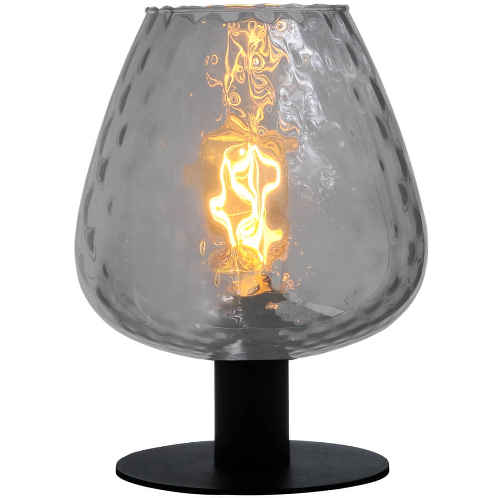 Tischlampe Porto mit Diamantrauchglas